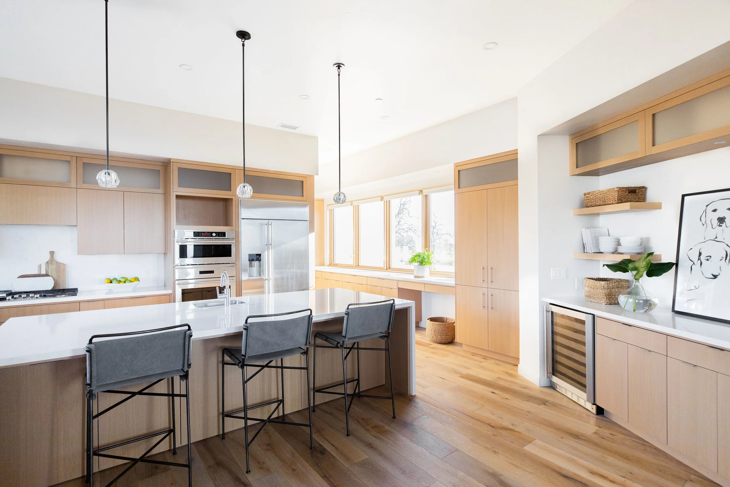 VIEW OF KITCHEN FROM DINING ROOM