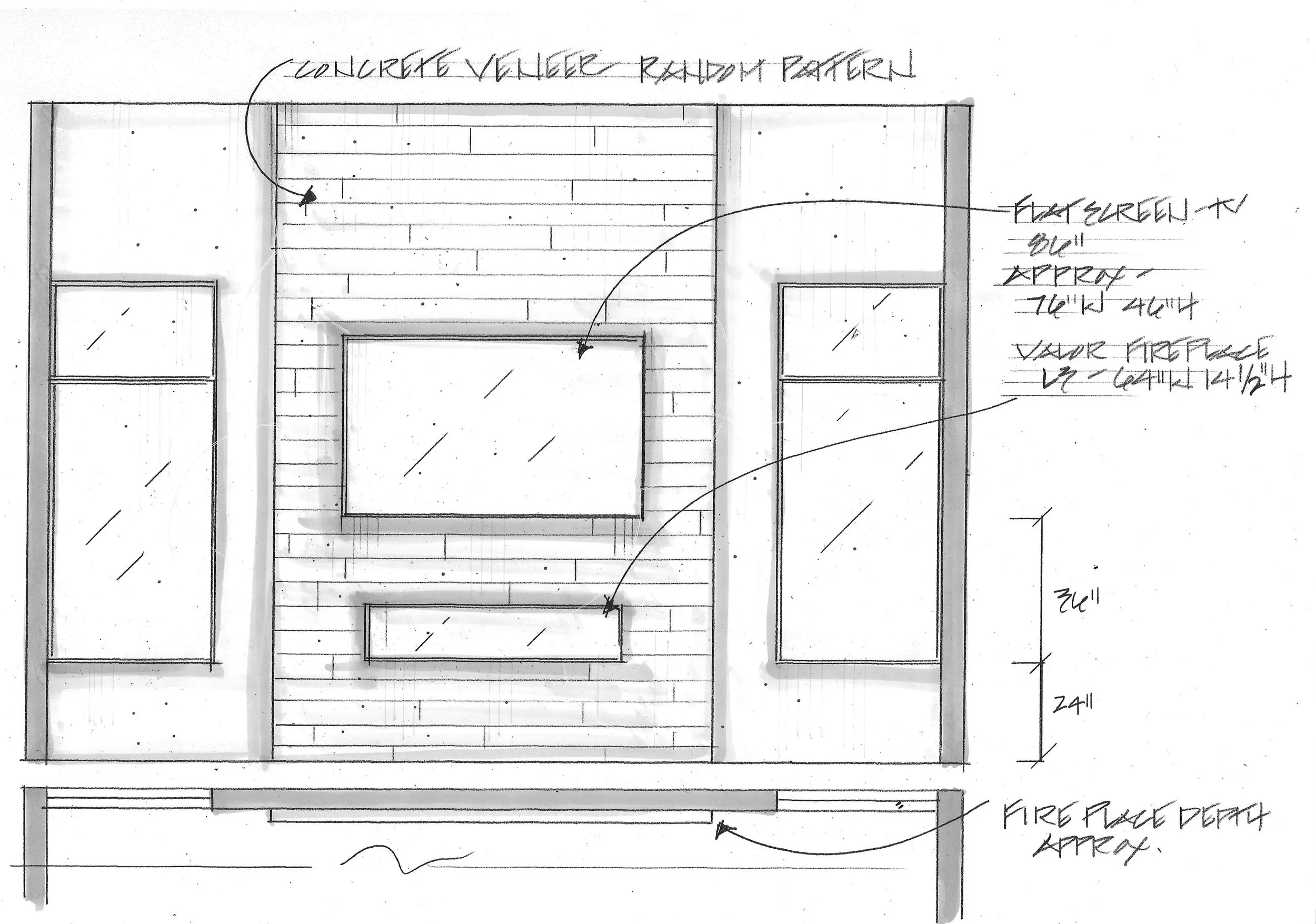 OPTION A - NO RAISED HEARTH OF MANTEL