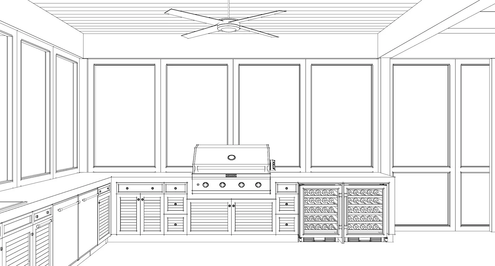 Screened Patio And Outdoor Kitchen Design Gathering House Project Tami Faulkner Design