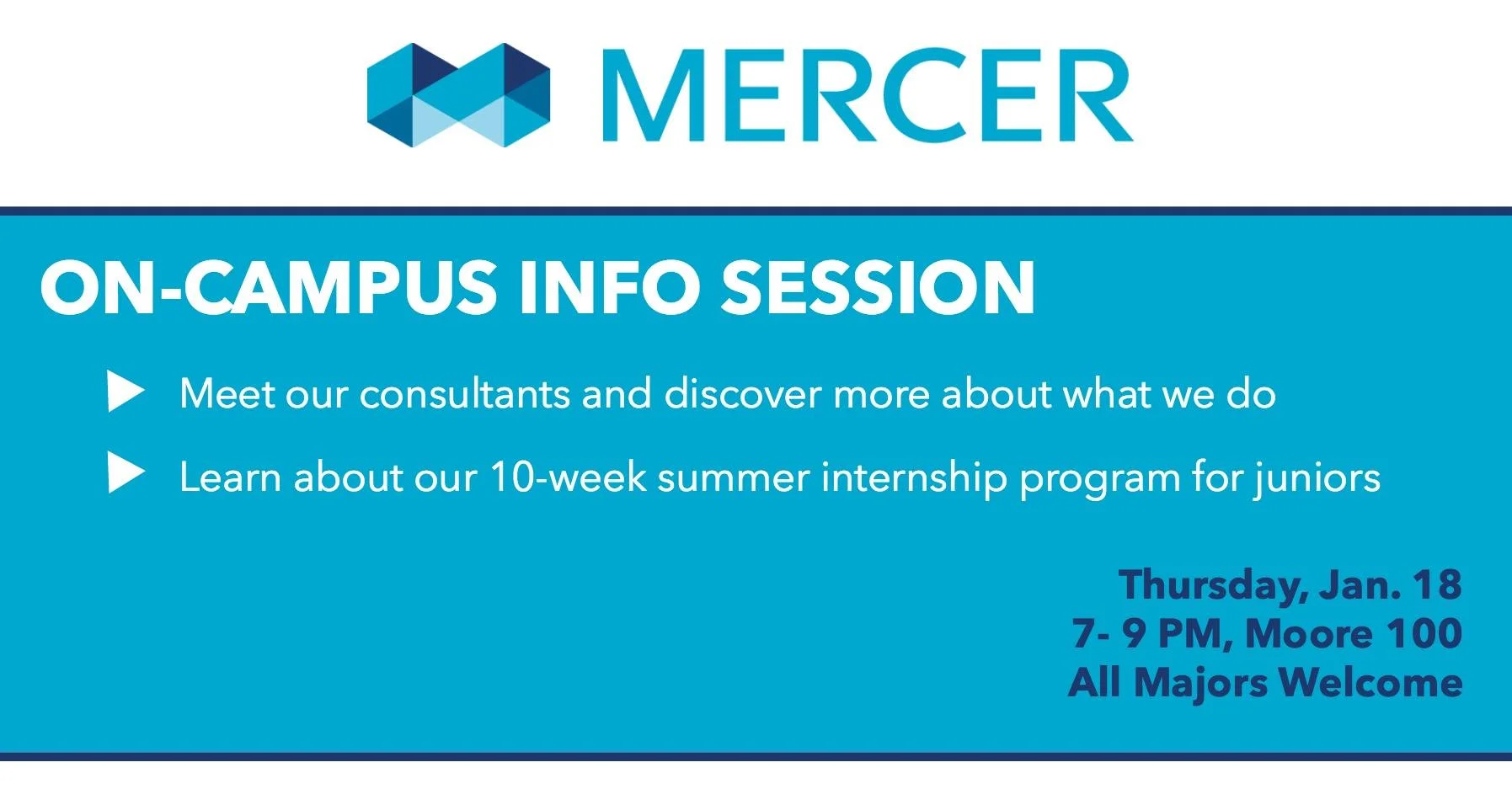 Mercer Information Session & "Day on the Job" Event