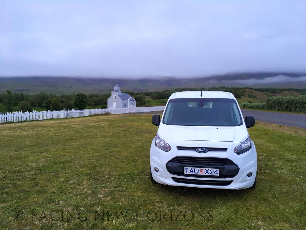  Van parked at one of the campsites.  