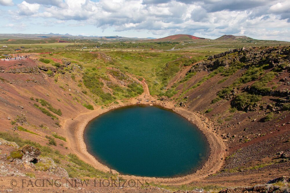  Kerið crater with the deep blue water 
