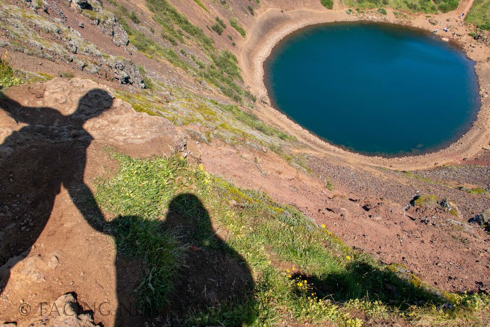 Kerið crater shadow selfie! 