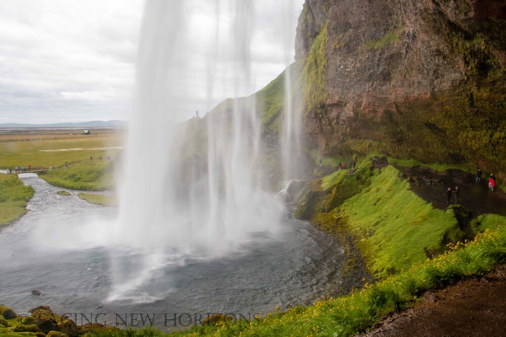  Winding our way alongside the falls to the cave behind 