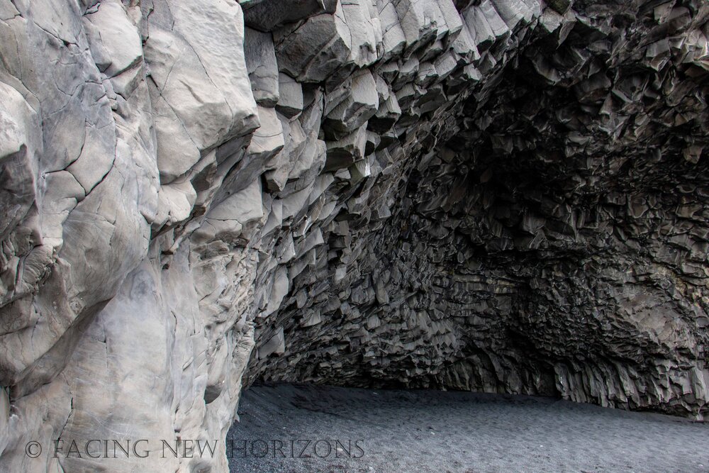  Walking into the basalt cave 