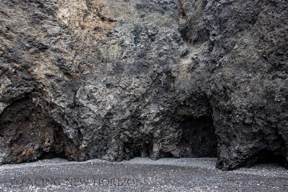 Caves in the rocky cliffs of Reynisfjara  
