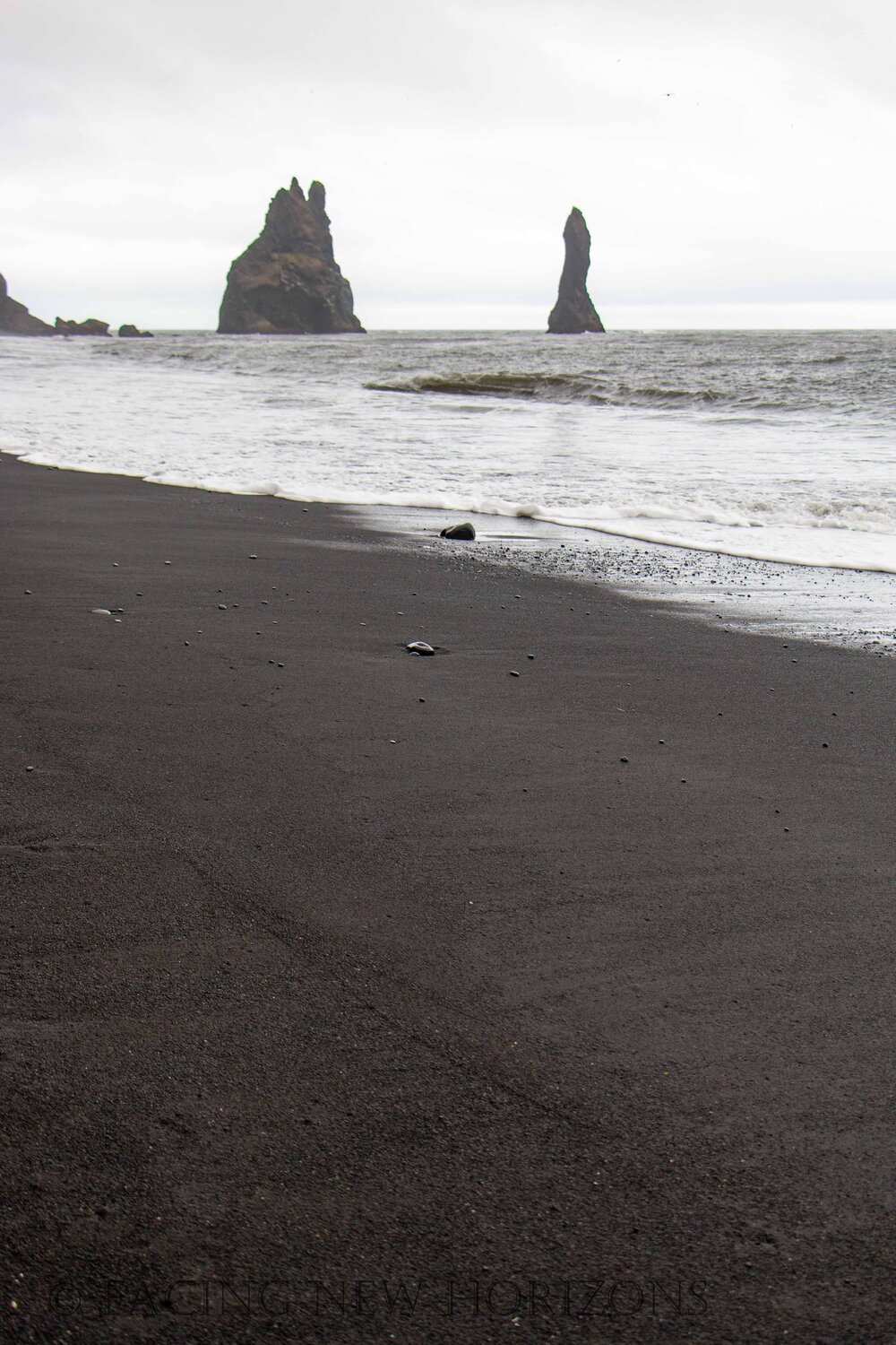  Looking back at Reynisdrangar as we make our way back down the beach. It is difficult to leave such a captivating place 
