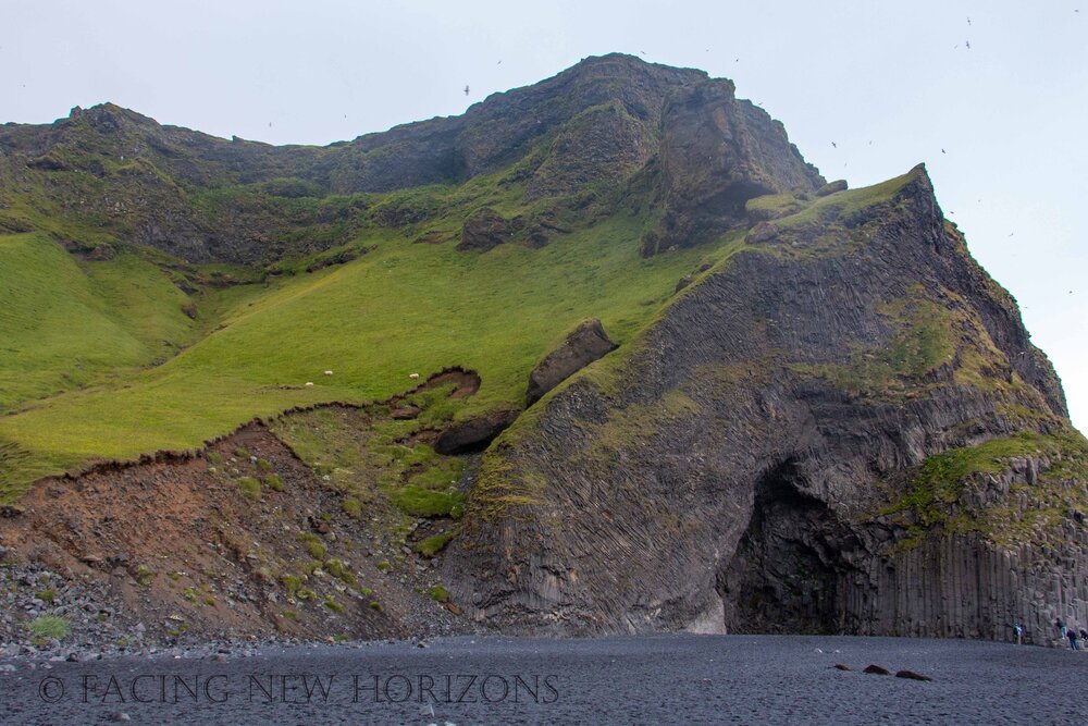 Hálsanefshellir basalt cave at Reynisfjara beach. Check the people in the lower right corner for the size! 