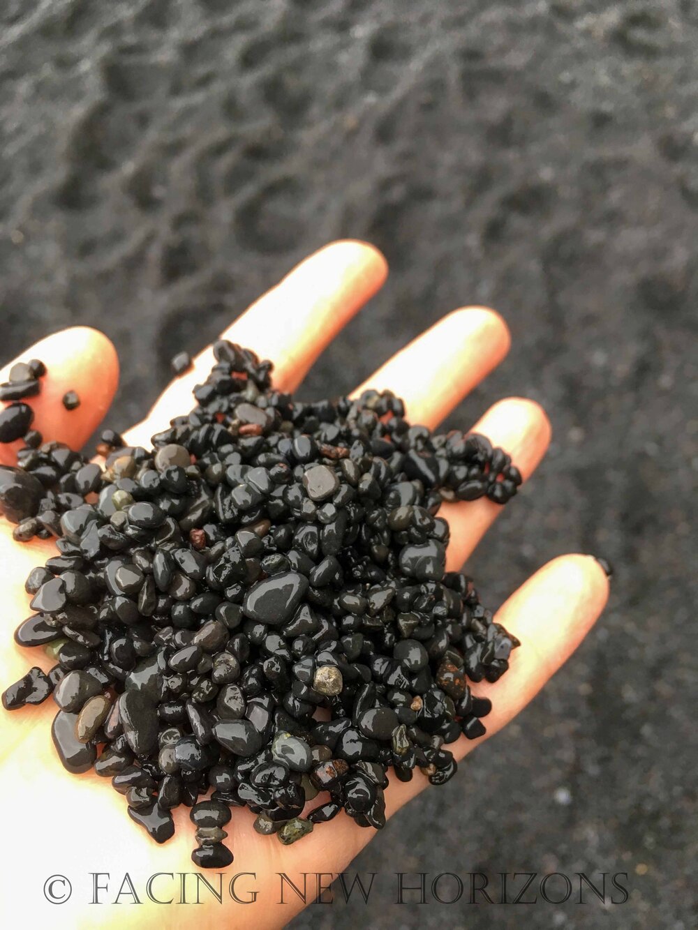  Black stones on the black sand of Reynisfjara  