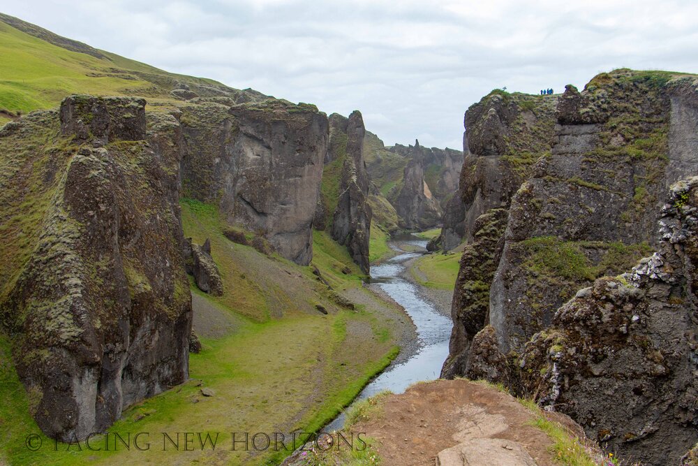  The majestic Fjaðrárgljúfur Canyon. People are on the cliff in the top right for size 