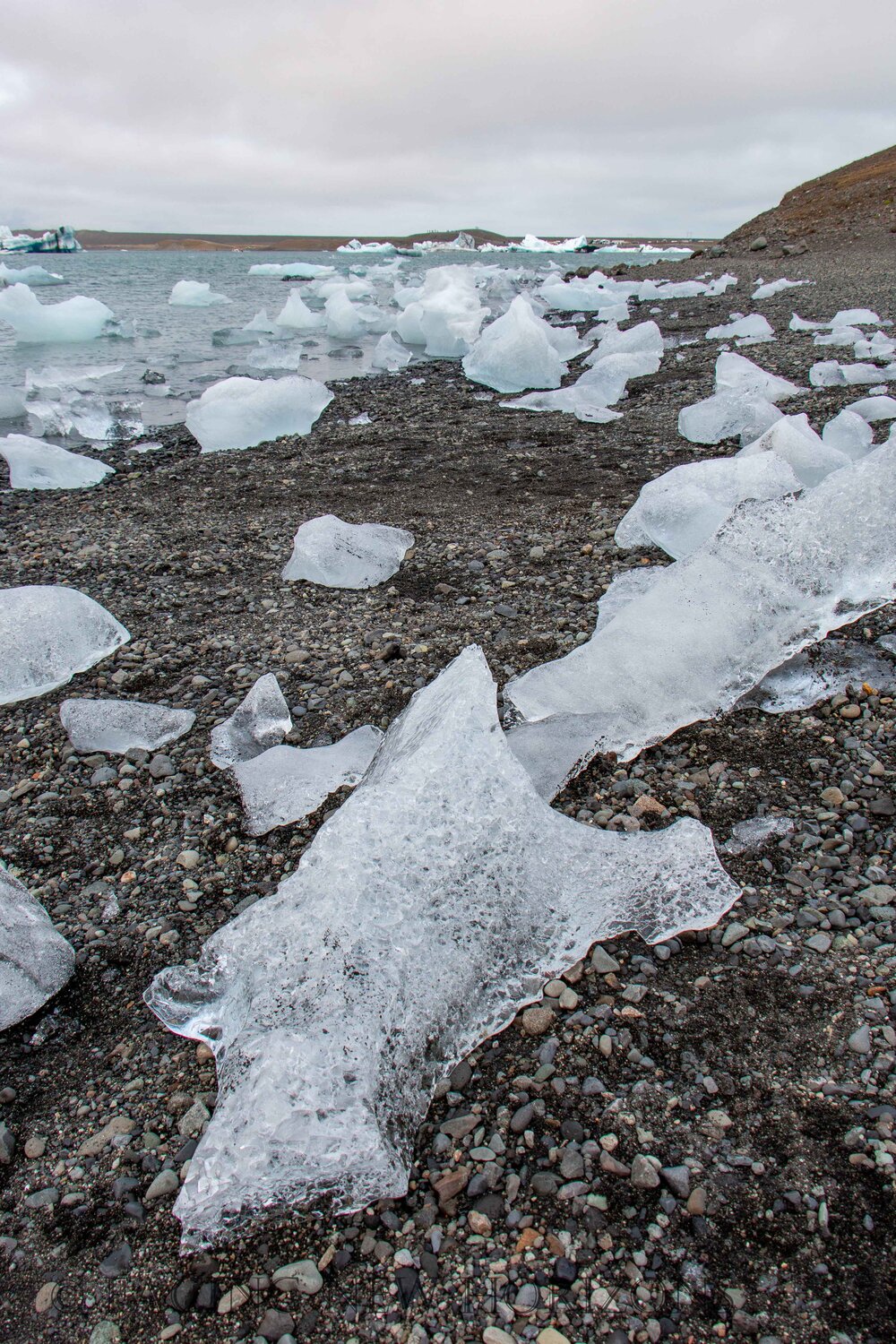  Ice chunks washed ashore at Jökulsárlón. Wonder how big these once were? 