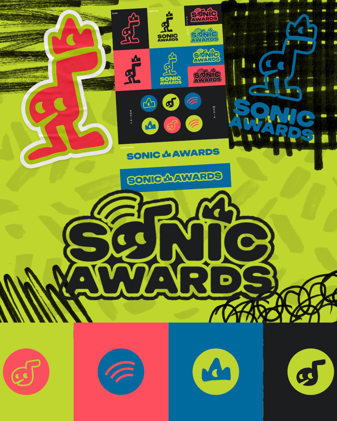 Brand identity design for Sonic Awards, an events and entertainment company in Atlanta, Georgia, by Bright & Gray Creative