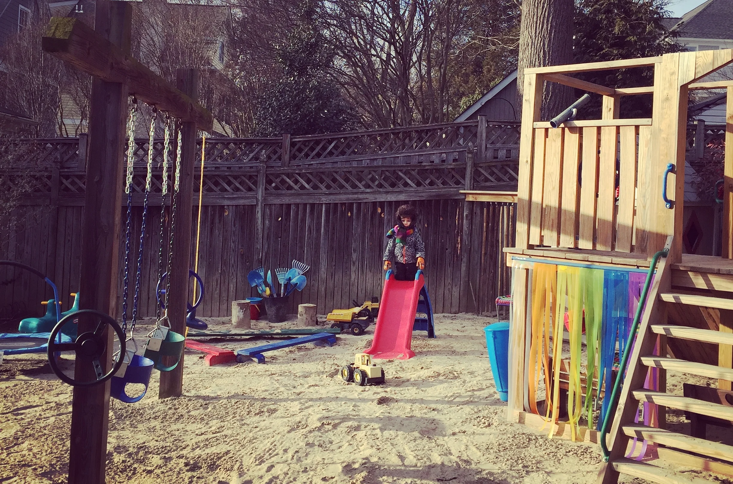 The sandbox in winter