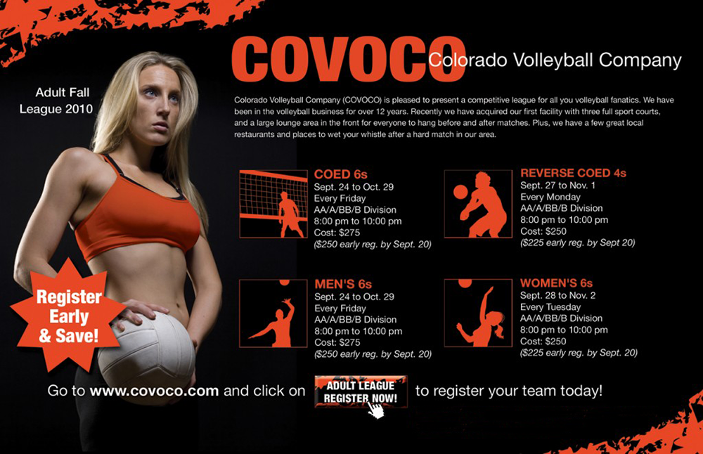 COVOCO Adult Volleyball League Postcard