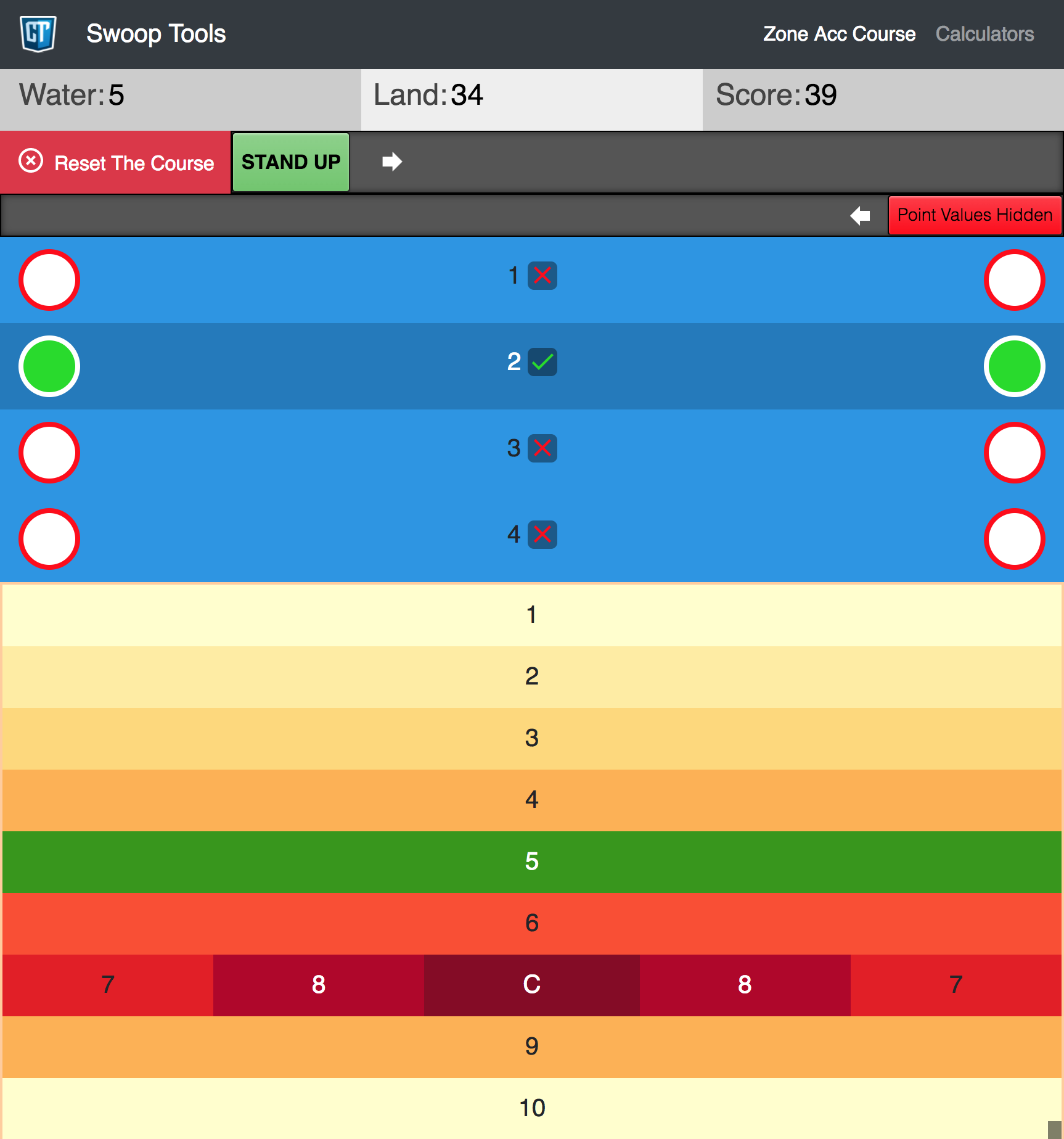 Zone Accuracy Course Calculator