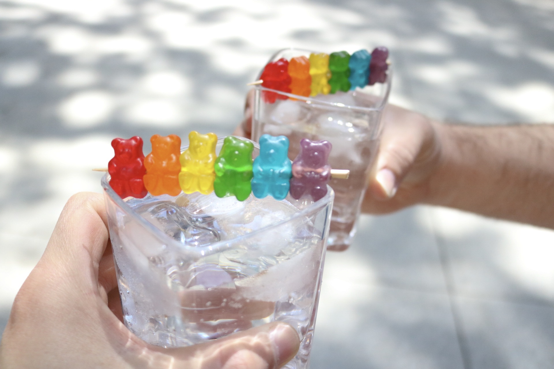 Rainbow Gummi Bear Cocktail Stirrers #gaypride #gaybears #gay #LGBTQ #NYC