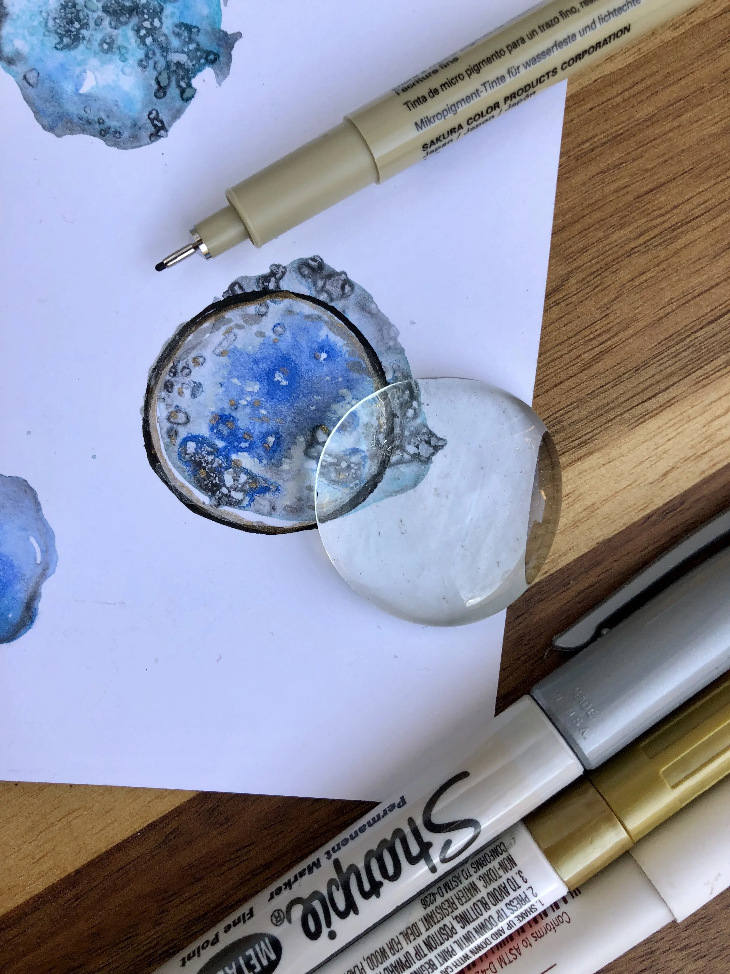 Watercolor Geode Magnet DIY
