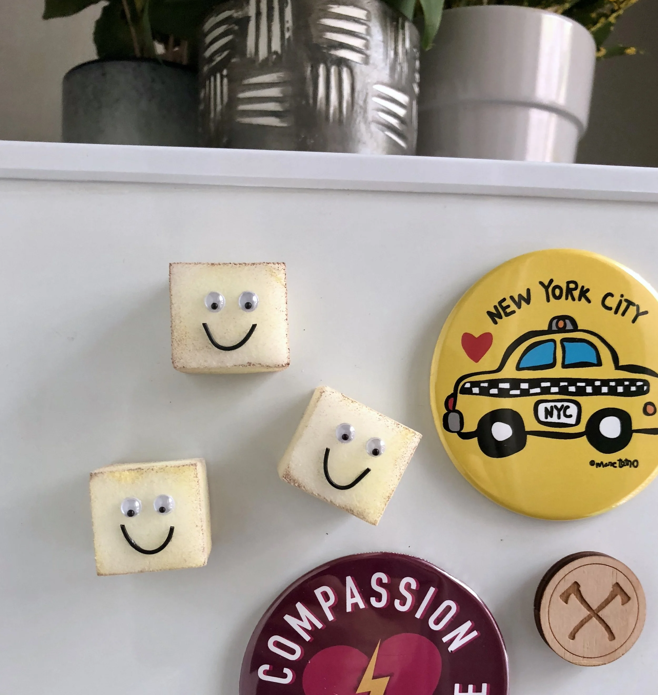 Mini Baked Tofu Magnets Vegan Craft