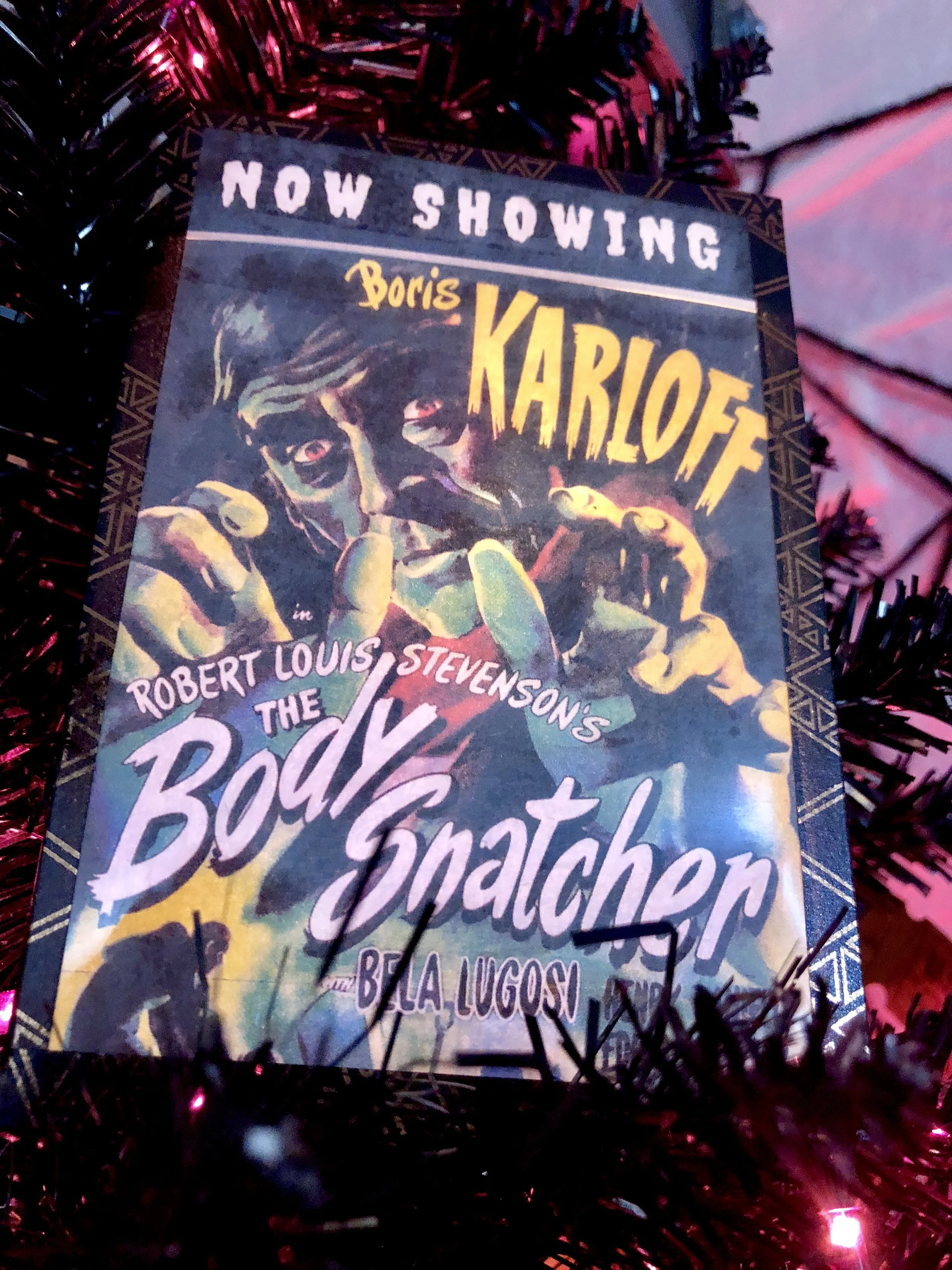 Dollar store DIY classic horror movie light boxes for Halloween.