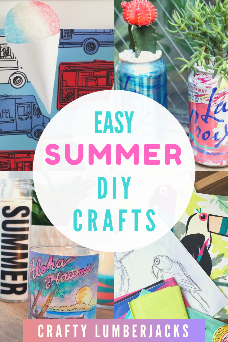 Easy Summer crafts to do when you’re bored! #summercrafts #summer #summerdiy #summervacation #crafting #crafts #diycrafts #tissuepaperart #candles #snowcones #lacroix #houseplants