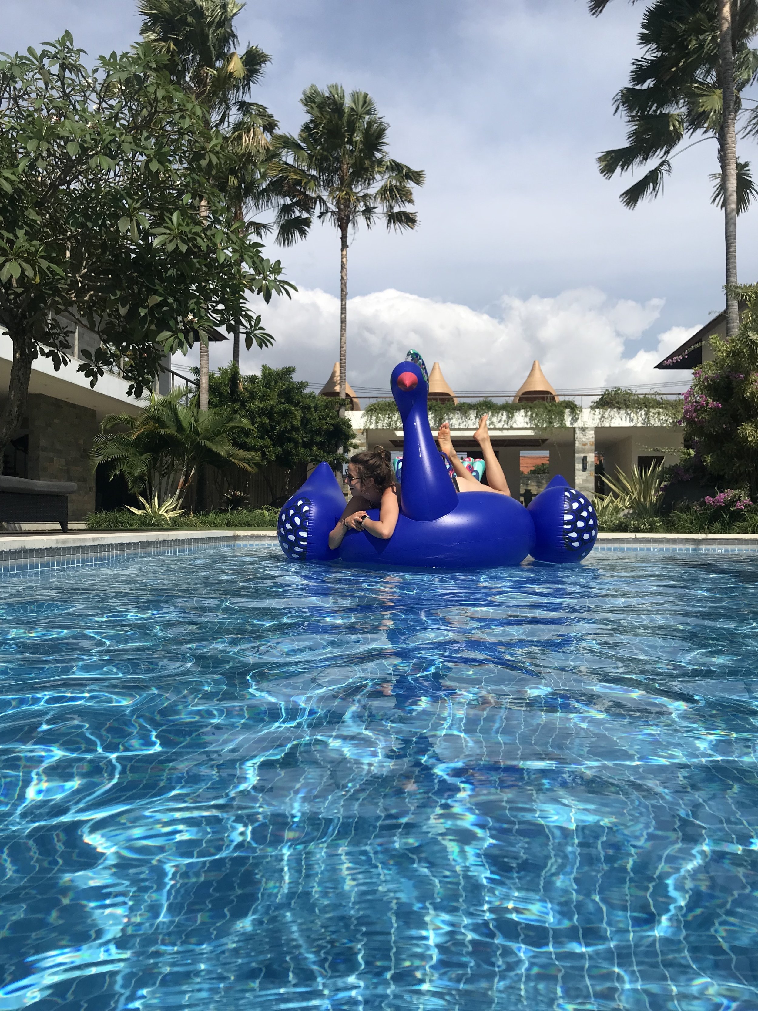 Floating in Bali Villa Pool