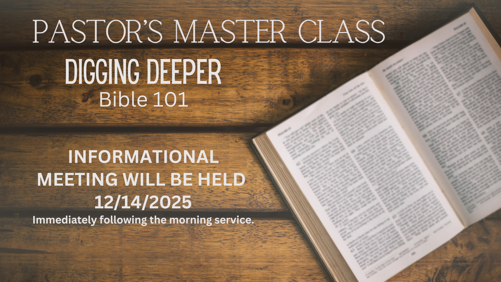 Pastor's Master Class