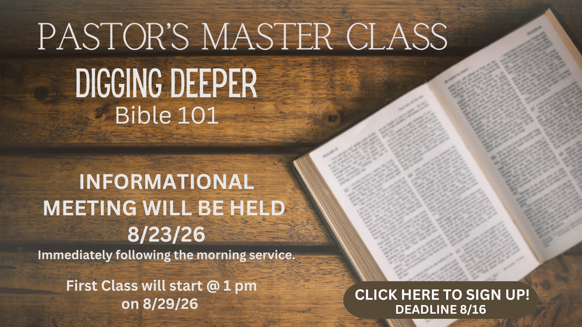 Pastor's Master Class