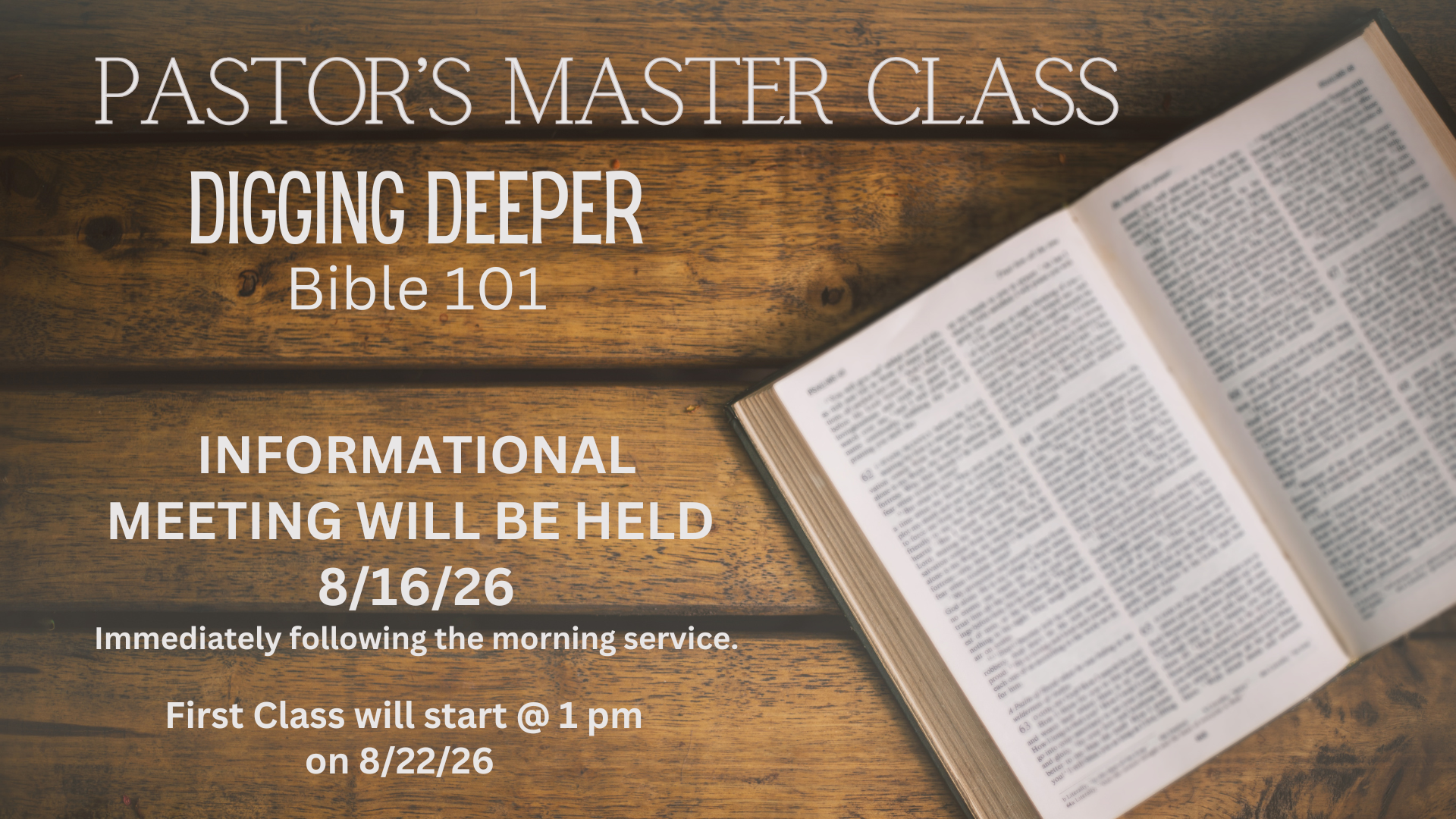 Pastor's Master Class