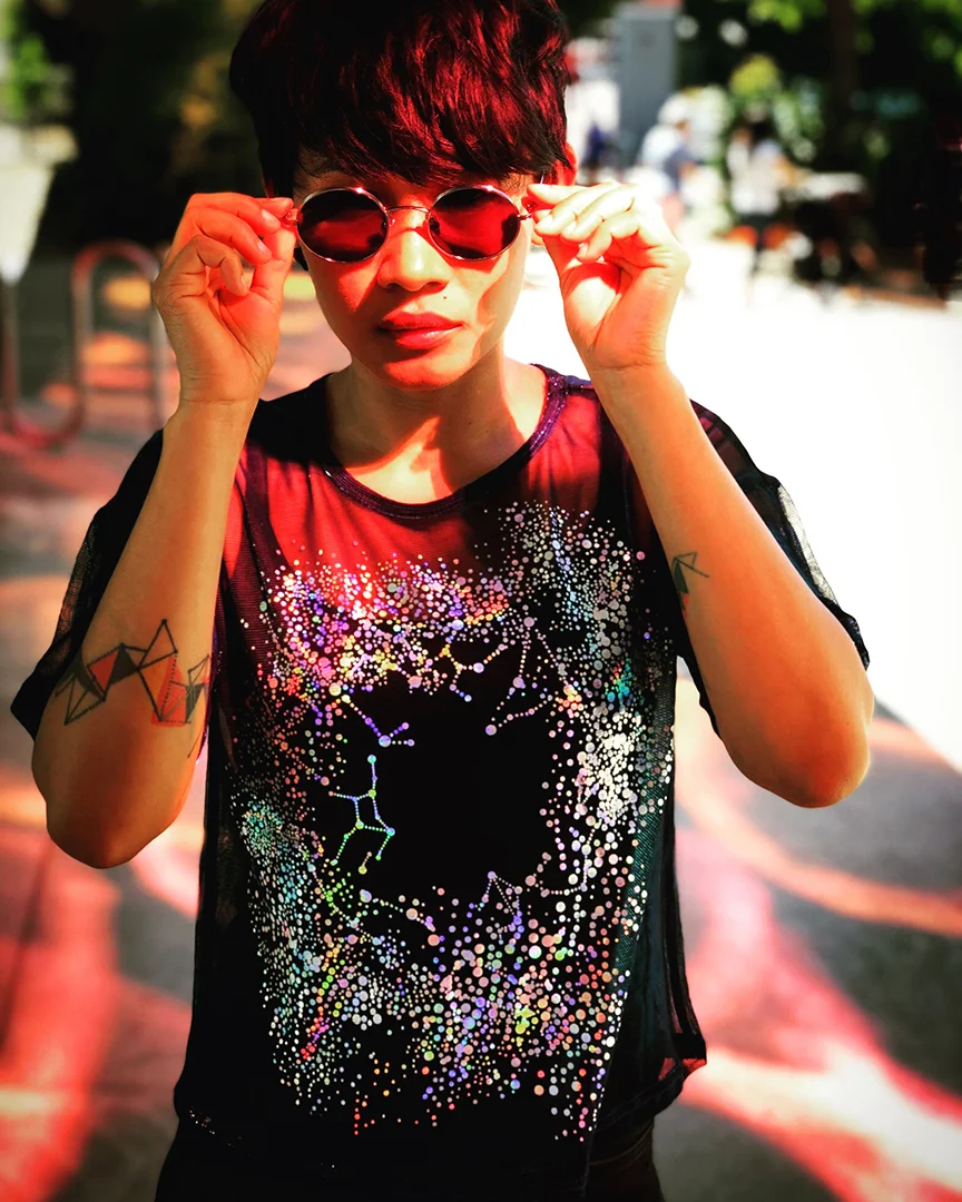Cluster -  Iridescent Mesh Tee