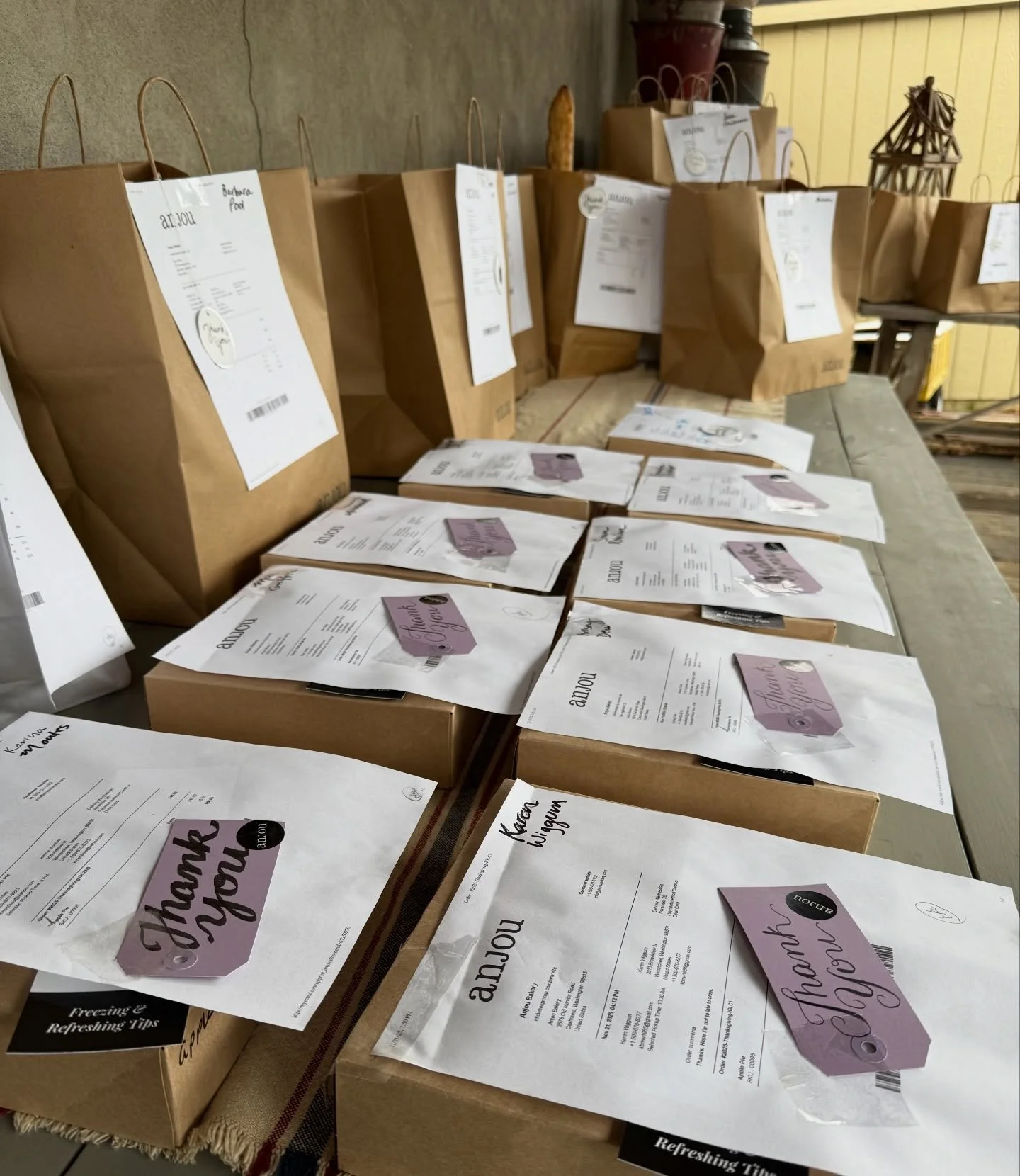 Just a peek at some of the orders lined up and waiting for pick up! Happy Thanksgiving to all. 
Open regular hours this weekend - Fri-Sun 8am-3pm