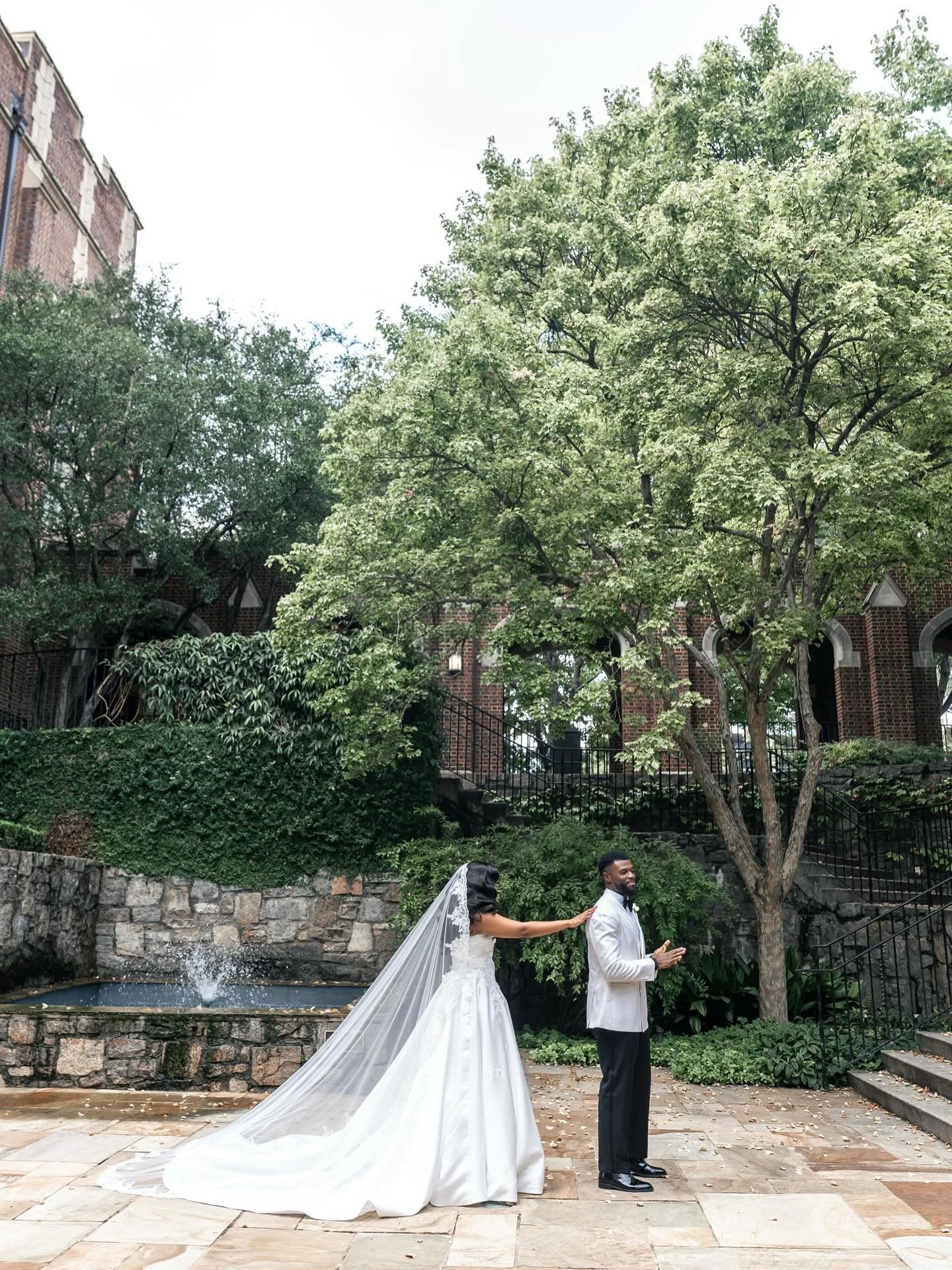 The first look is a moment where you both can spend just a moment looking at each other for the first time on wedding day. You might not be 100% alone because your photo and video team is there but if you booked the correct teams of people we will ma