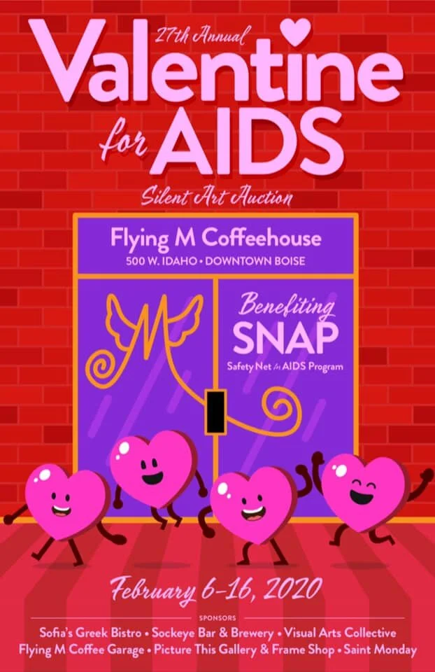 Flying M's 2020 Valentine for AIDS event poster