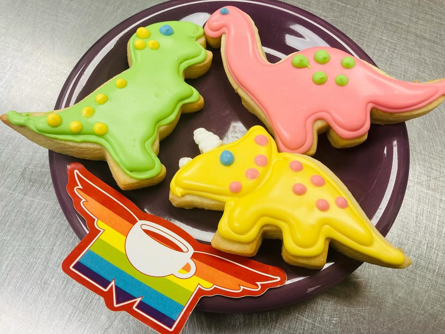 It&rsquo;s Sugar Cookie Friday, we&rsquo;re serving up Spring Dino&rsquo;s! In the case now! 🦕 #flyingmboise #flyingm #downtownboise