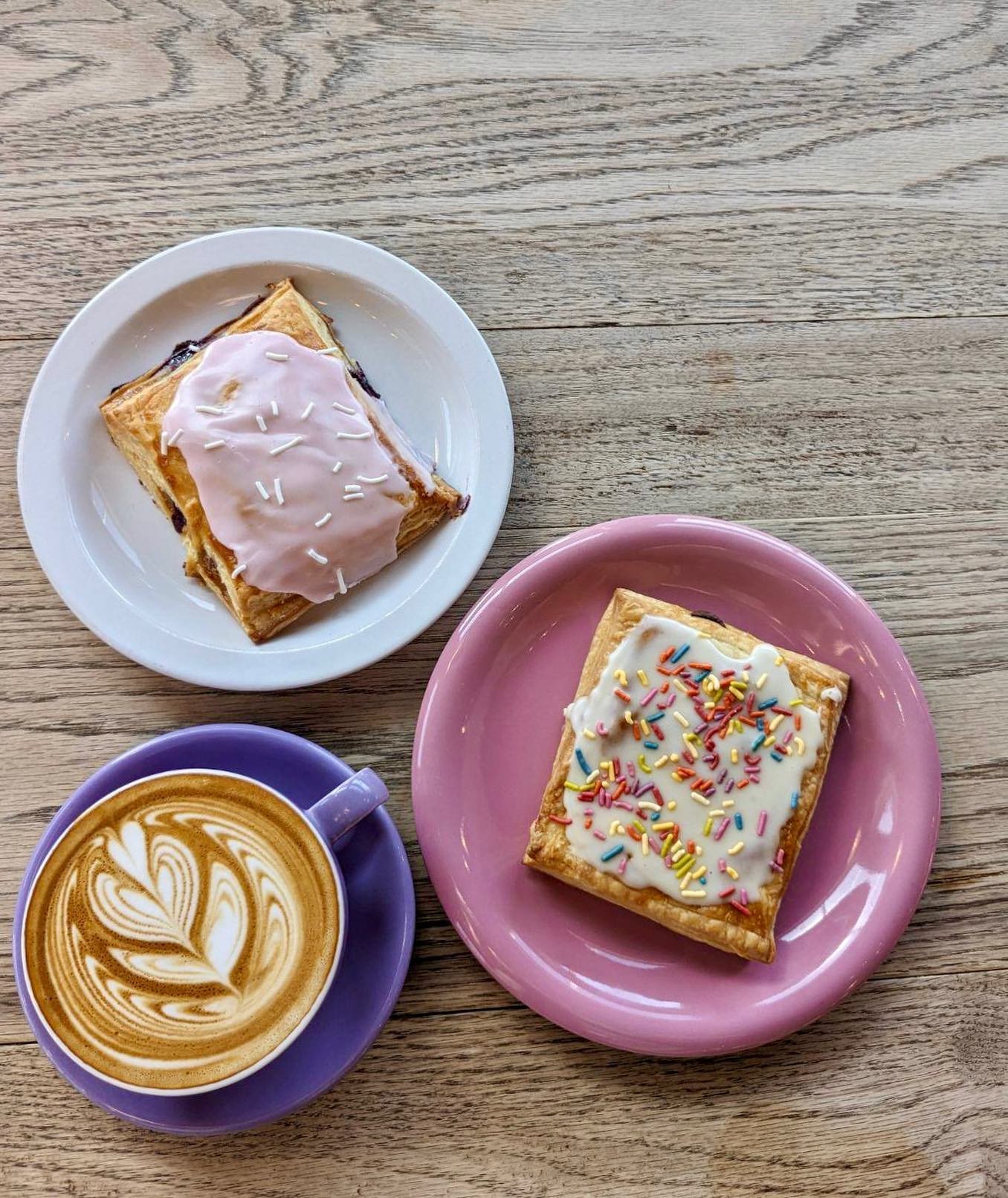 Happy Saturday Caldwell - We got both Nutella and Strawberry/Blueberry Poptarts in the case today, thanks bakers! 🤤

Come say hey &amp; get a treat while you&rsquo;re checking out the Rugged Idaho Expo in the plaza 🥾 

Lovely pour by lovely Aaron!