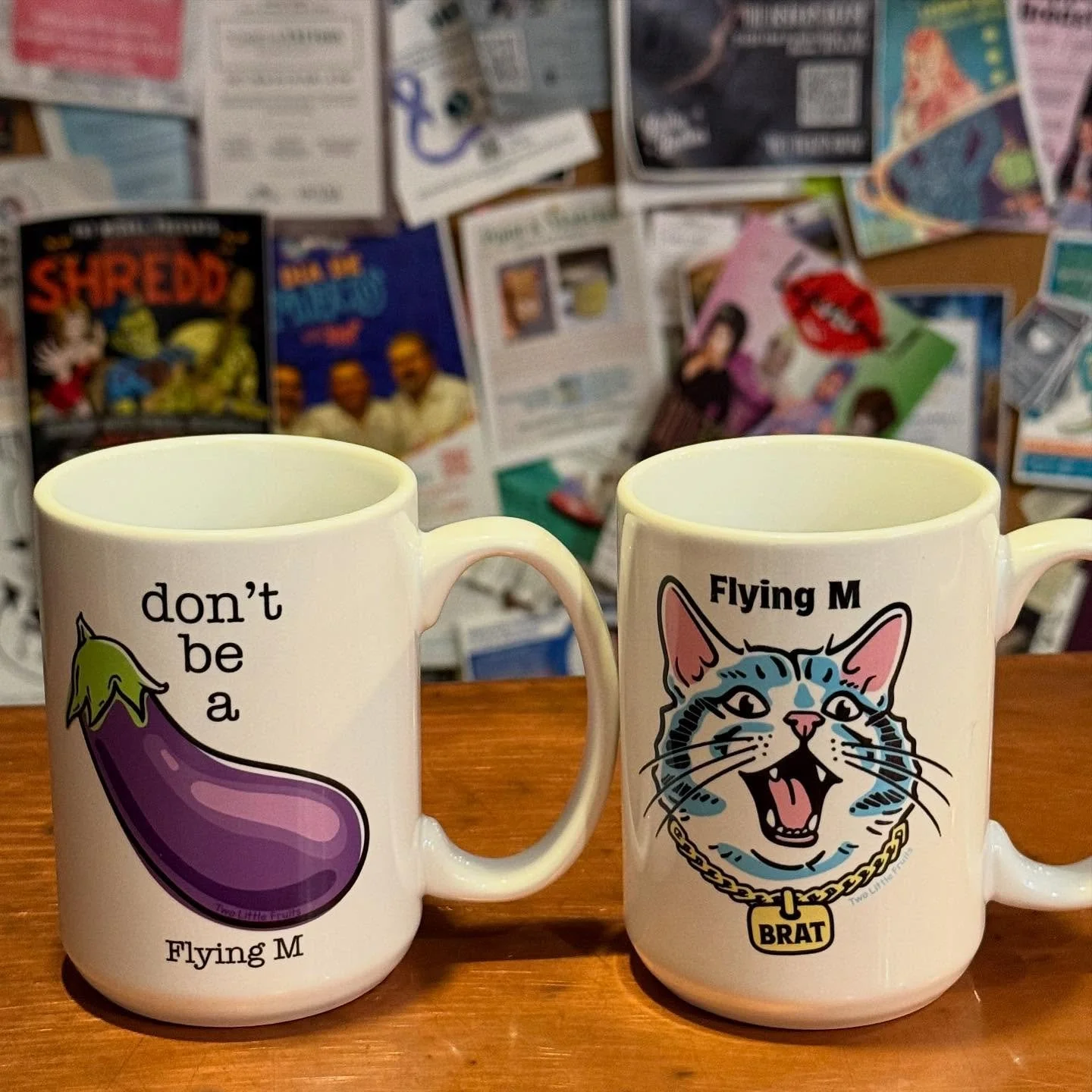 New custom Flying M mugs from @twolittlefruits ! We&rsquo;re definitely a vibe! 😂 #flyingm #flyingmboise #downtownboise