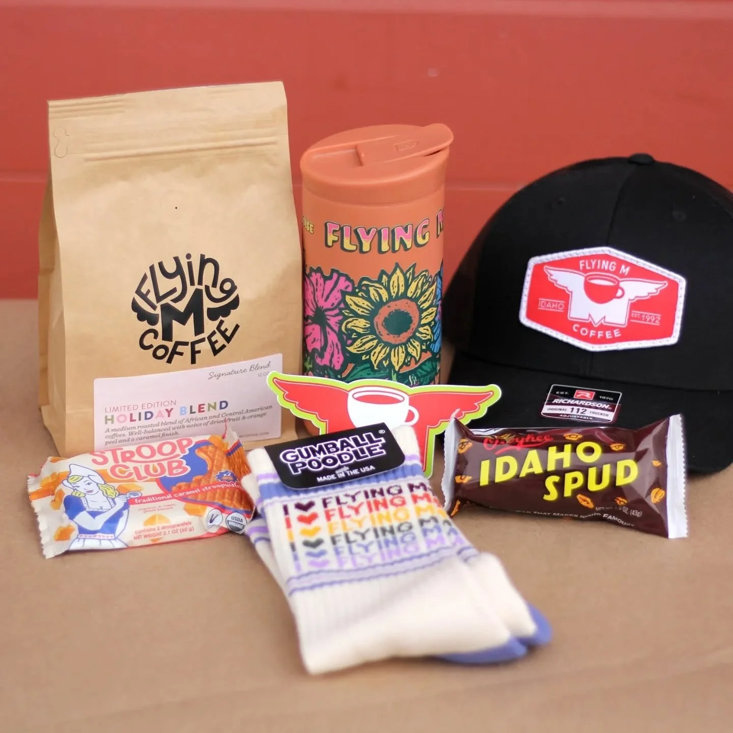 💌 Flying M website merch drop 🎁 We've put together gift bundles for every budget--as well as our tumblers, hats, and of course, BEANS 🎀 that we send to your fellow Flying M lover ❤️ More deets on our website 🎁 #flyingm #downtownnampa #shopsmall