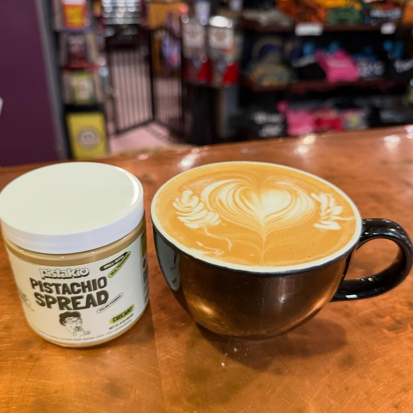 Spring Special Alert! 🚨 We&rsquo;re participating in @eatpistakio &lsquo;s Annual Cafe Tour! Pistakio is a delicious pistachio spread that we sell in the Gift Shop. We came up with an Oat Milk Pistakio and Cardamom Latte! Try it next time you come i