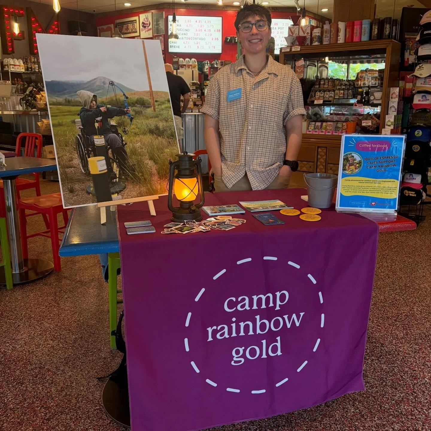 To kick off @idahogives week, we&rsquo;ll be donating all espresso drink sales to @camprainbowgold today!!! Come in and grab a drink to help support an amazing organization! ❤️ #flyingmboise #camprainbowgold