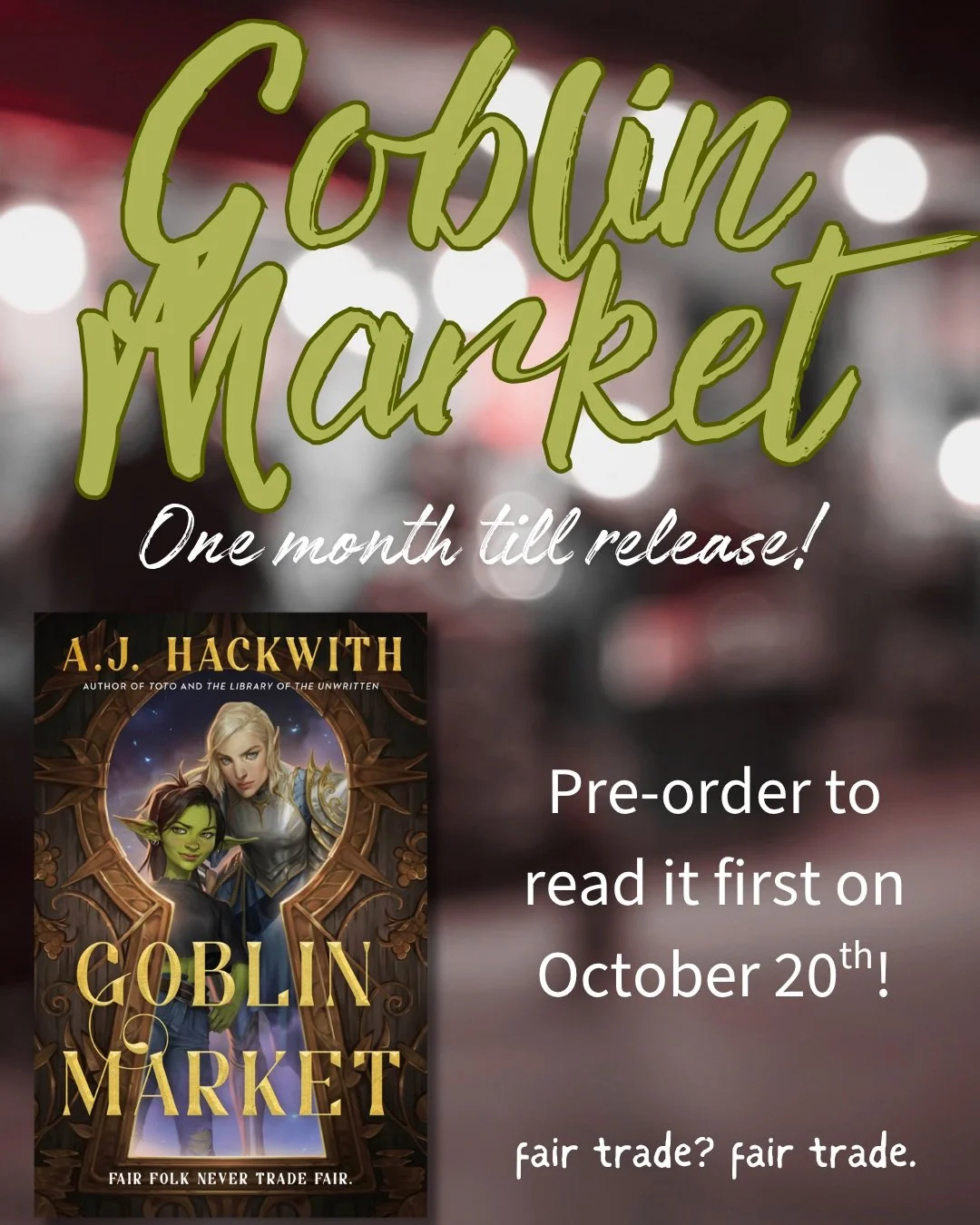 ONE MONTH until the door to the Market opens. I hope you have your cleverest trades ready and your wits about you. (and by trades I mean pre-orders...see links in bio!) #fantasy #newreleases #bookrelease #sff