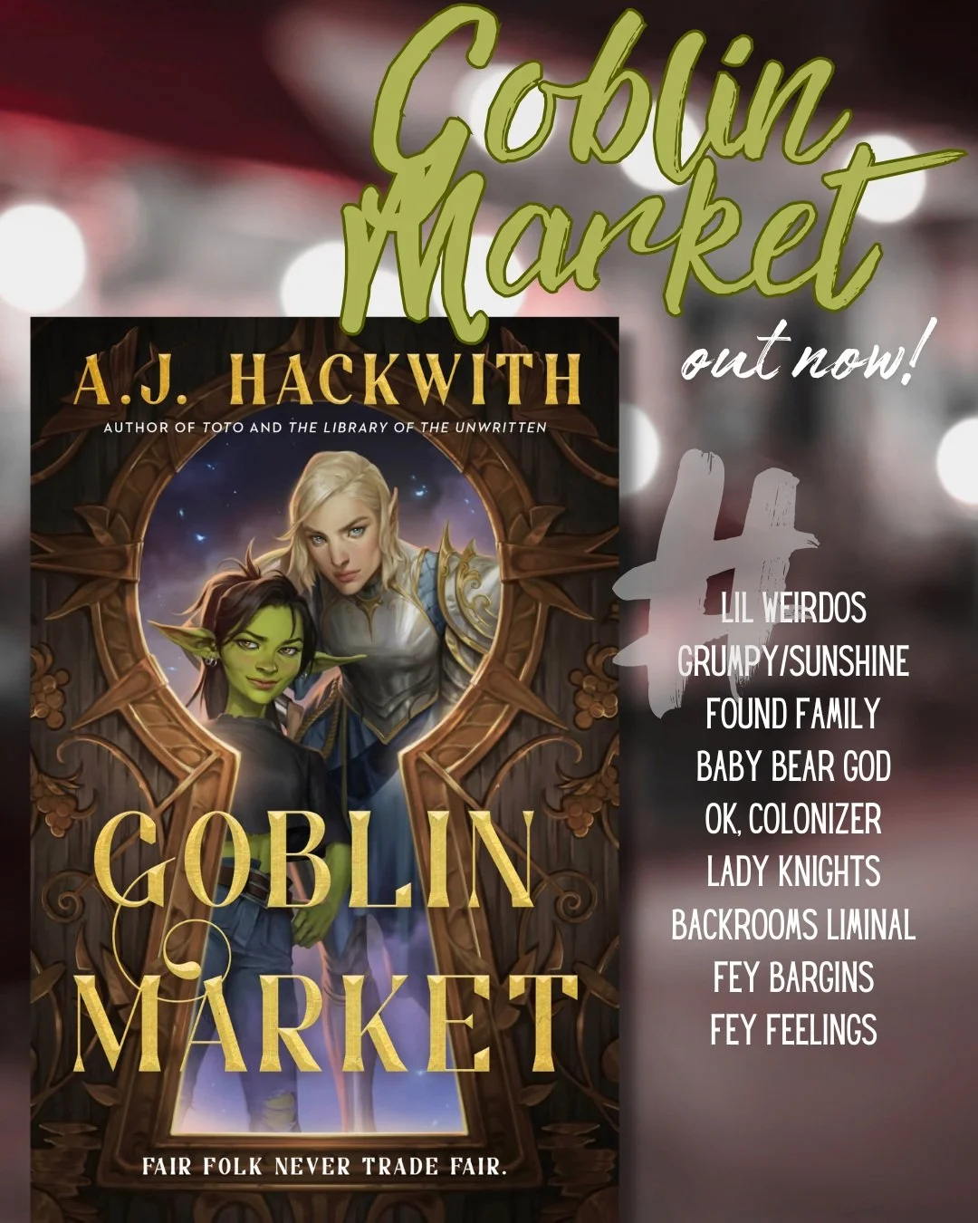 it's GOBLIN DAY. Go get your copy of Goblin Market wherever you get your book fix, goblins. Links in bio. Happy reading <3 

#newreleases #newbooks #sffbooks #goblins #goblincore #bookgoblin