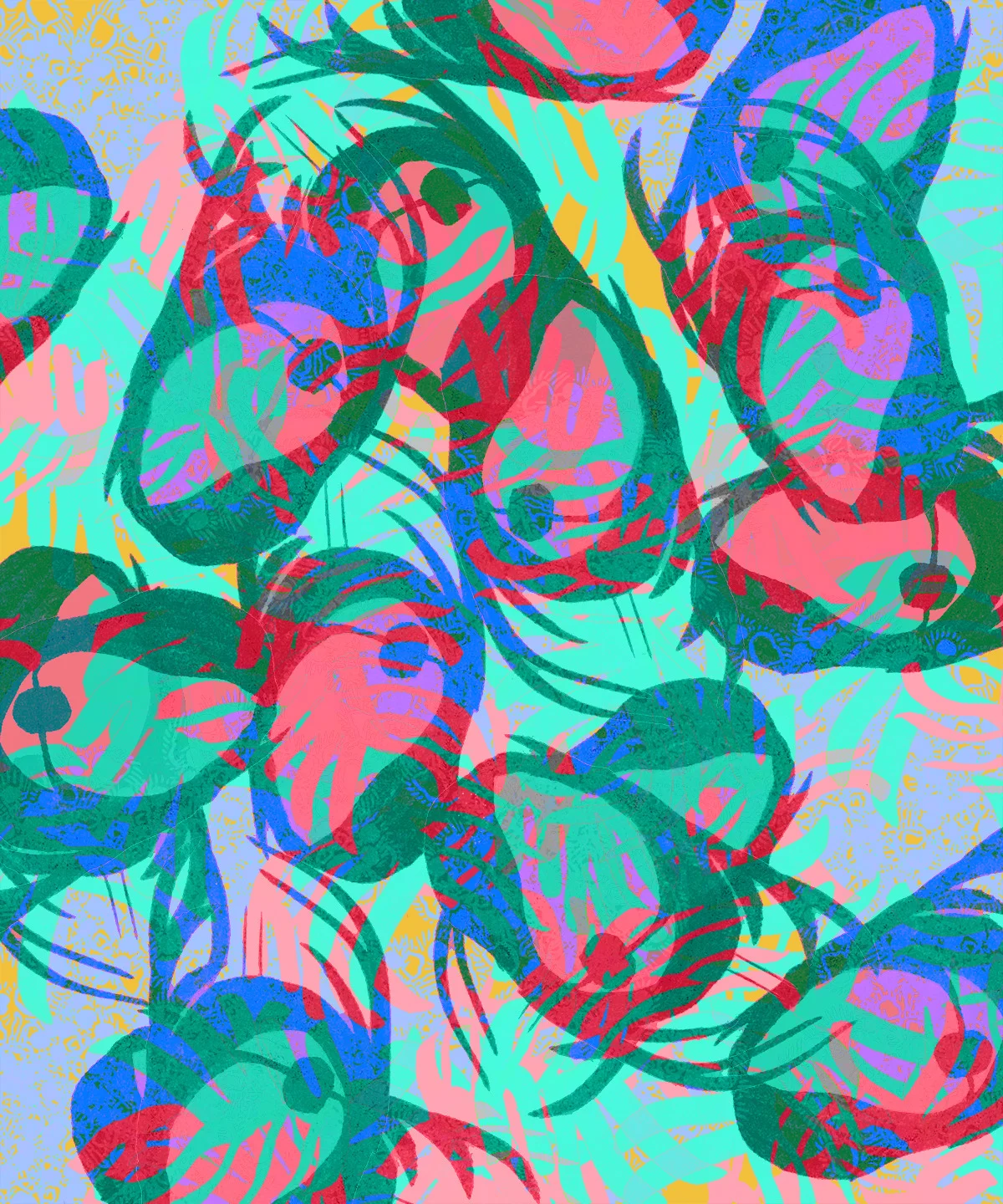 Heavy blind. 2016. Mixed media, digital. 1000px x 1440px.