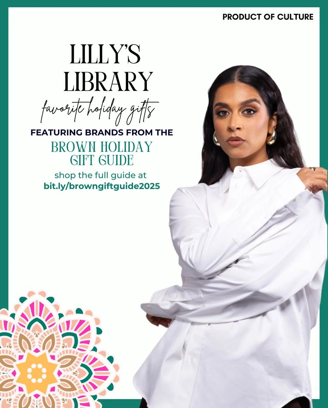 Shop @lillyslibrary&rsquo;s holiday favorites from incredible South Asian brands 🎁✨🌟

For more gifting ideas, explore the @_productofculture_ 2025 Brown Holiday Gift Guide with 450+ products at bit.ly/browngiftguide2025 🎄🛍️

PICKS FROM LILLY&rsqu