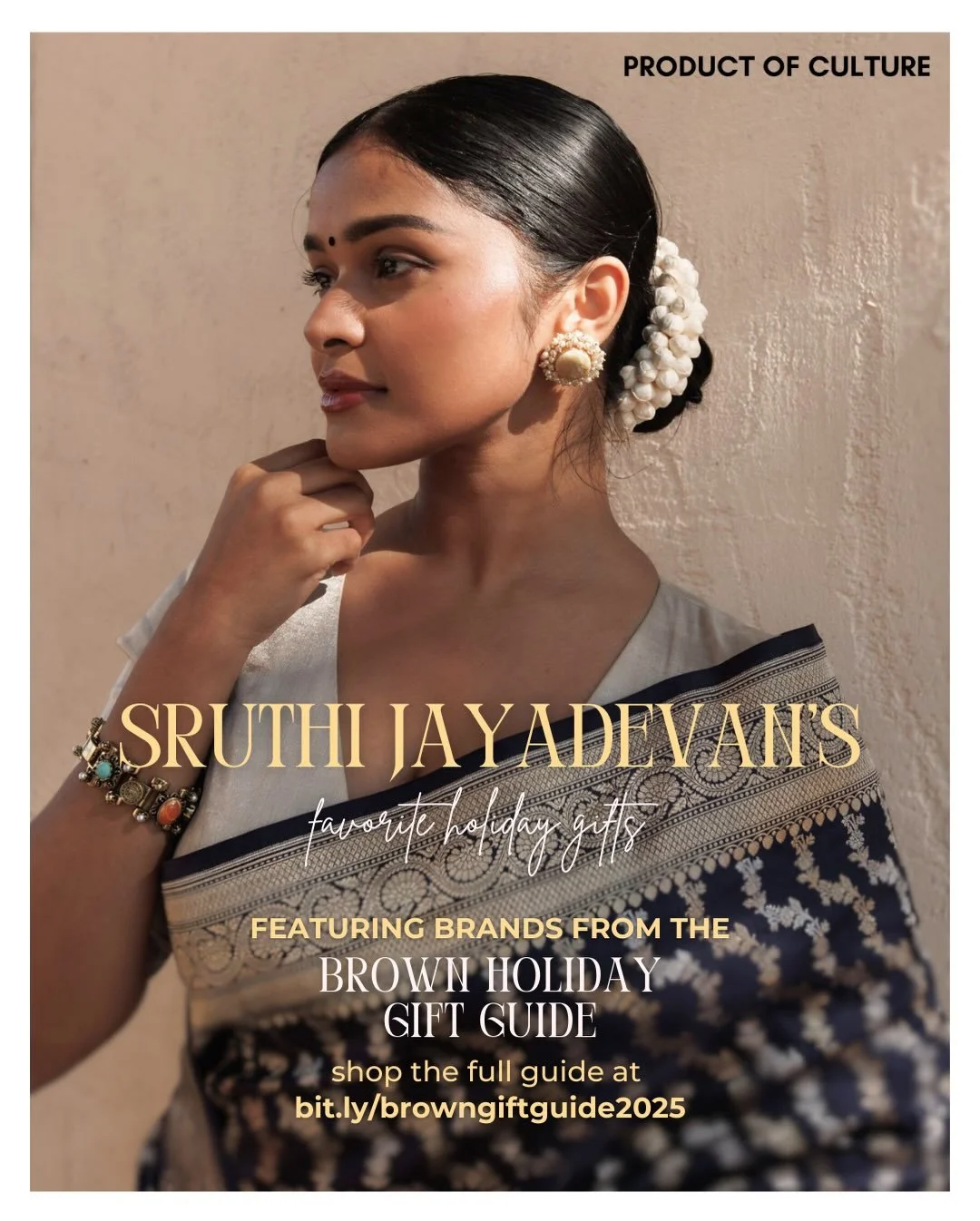 Shop @sruthijayadevan&rsquo;s holiday favorites from incredible South Asian brands 🎁✨🌟

For more gifting ideas, explore the @_productofculture_ 2025 Brown Holiday Gift Guide with 450+ products at bit.ly/browngiftguide2025 🎄🛍️

SRUTHI&rsquo;S PICK