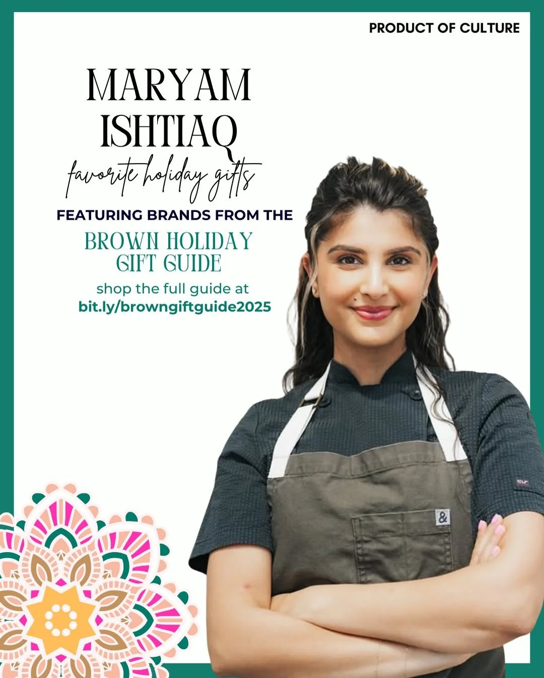 Shop @maryamishtiaq&rsquo;s holiday favorites from incredible South Asian brands 🎁✨🌟

For more gifting ideas, explore the @_productofculture_ 2025 Brown Holiday Gift Guide with 450+ products at bit.ly/browngiftguide2025 🎄🛍️

MARYAM&rsquo;S PICKS: