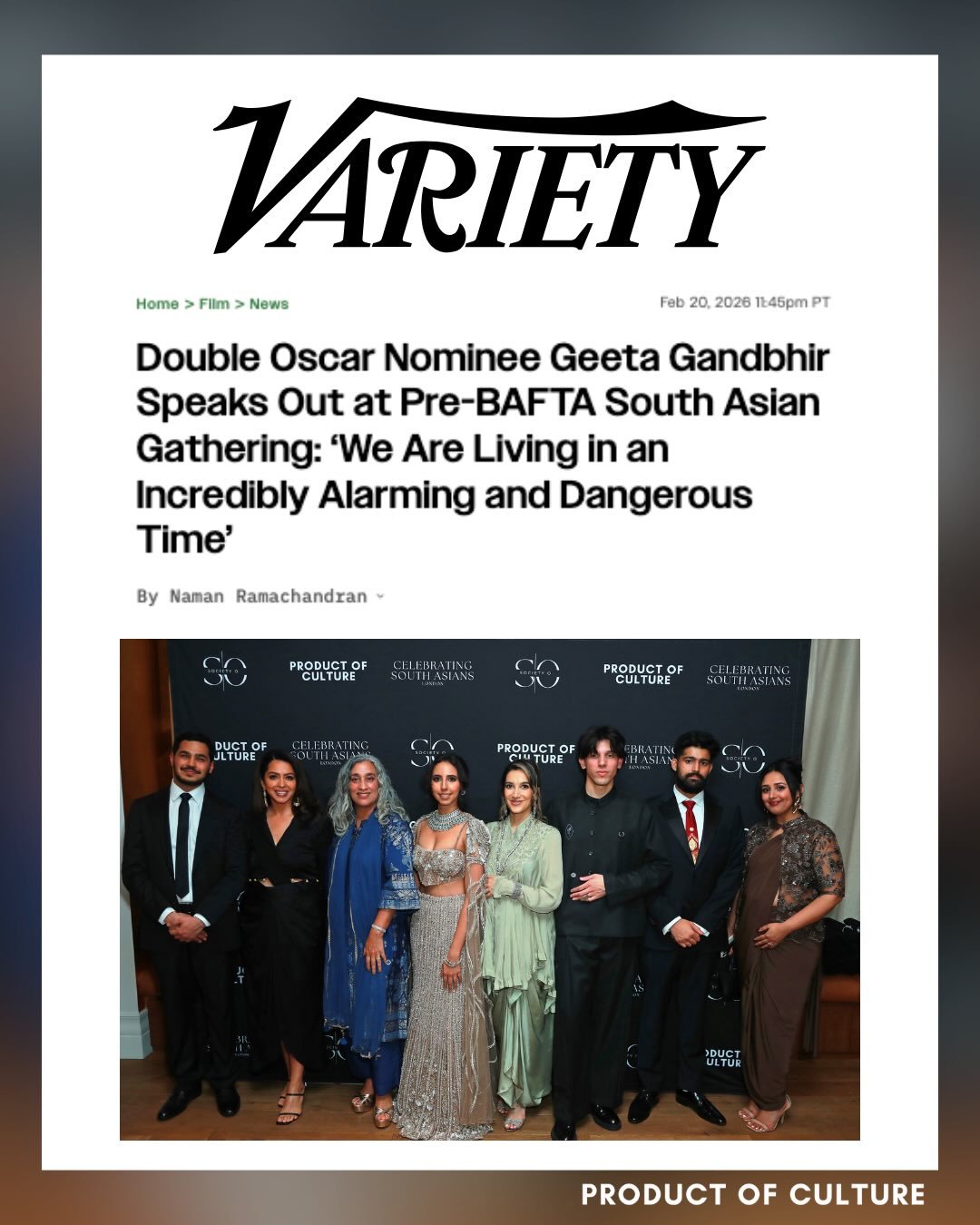 The conversations from our BAFTA weekend celebration in London are continuing to resonate 🎬✨

Thank you to @variety and @thehollywoodreporterindia for spotlighting the South Asian creatives, filmmakers, and industry leaders who came together in Lond