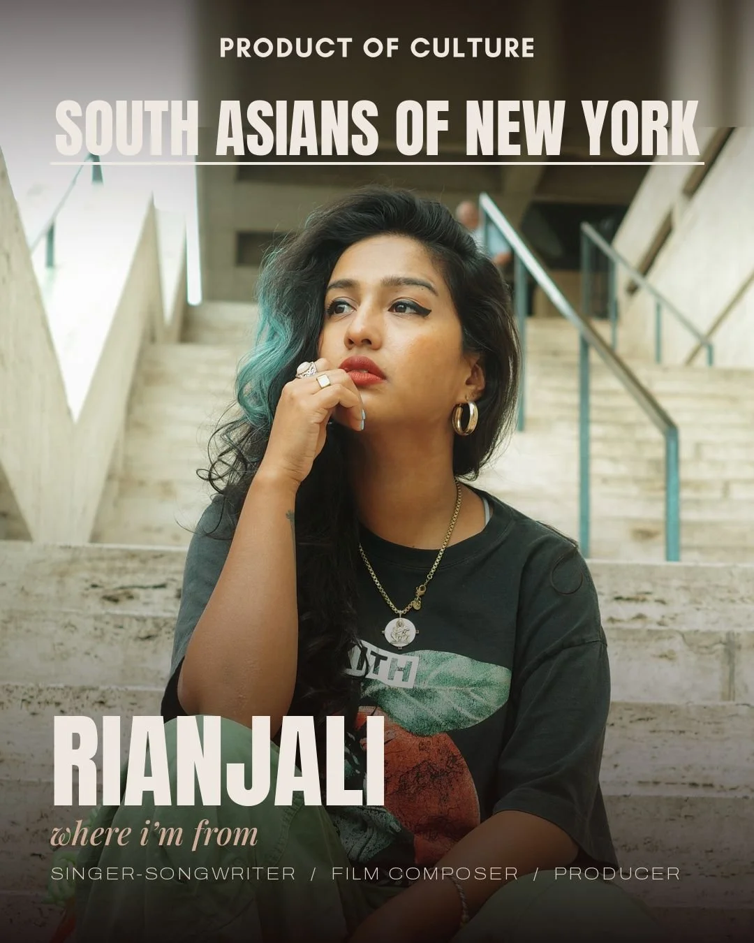 Rianjali Bhowmick is a Queens-born singer-songwriter, film composer, and producer whose work moves between contemporary music and the screen. After beginning her music career under the mentorship of Oscar-winning composer A.R. Rahman, she has gone on
