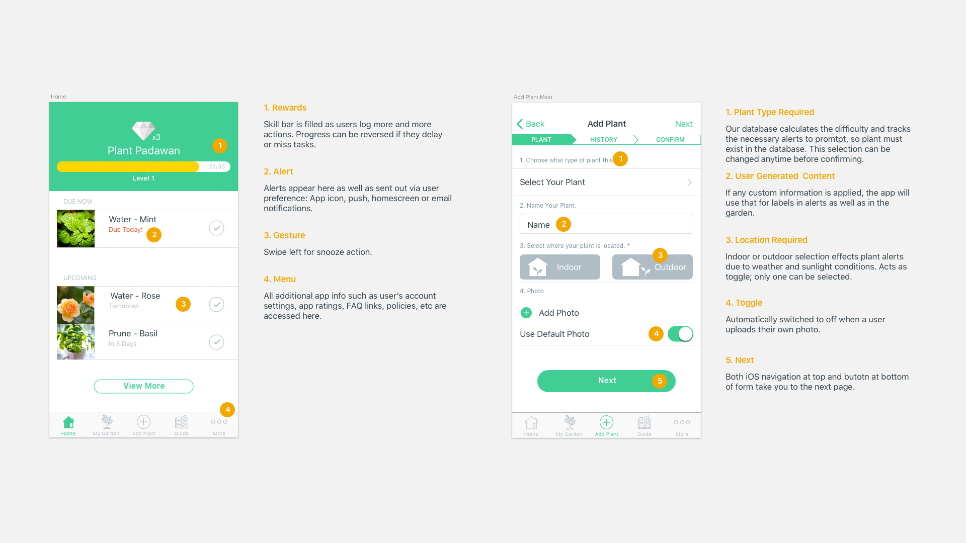 Annotated Wireframes