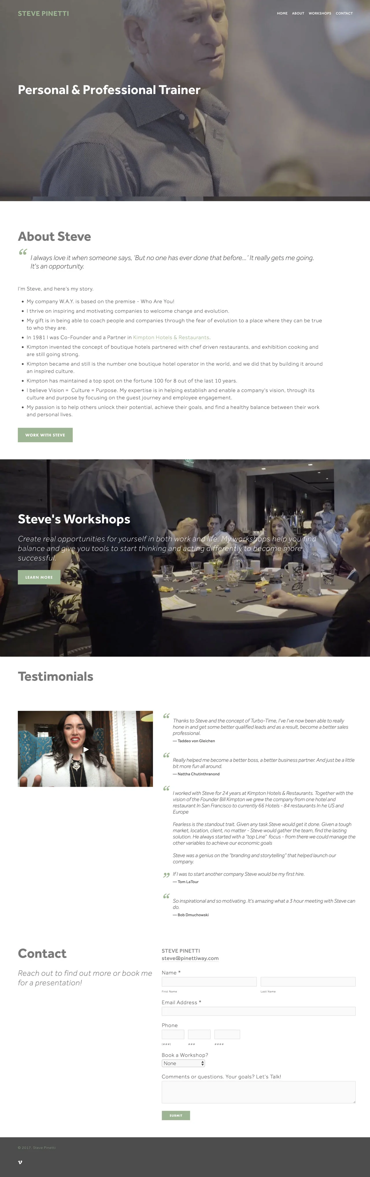 Home page with Video Hero