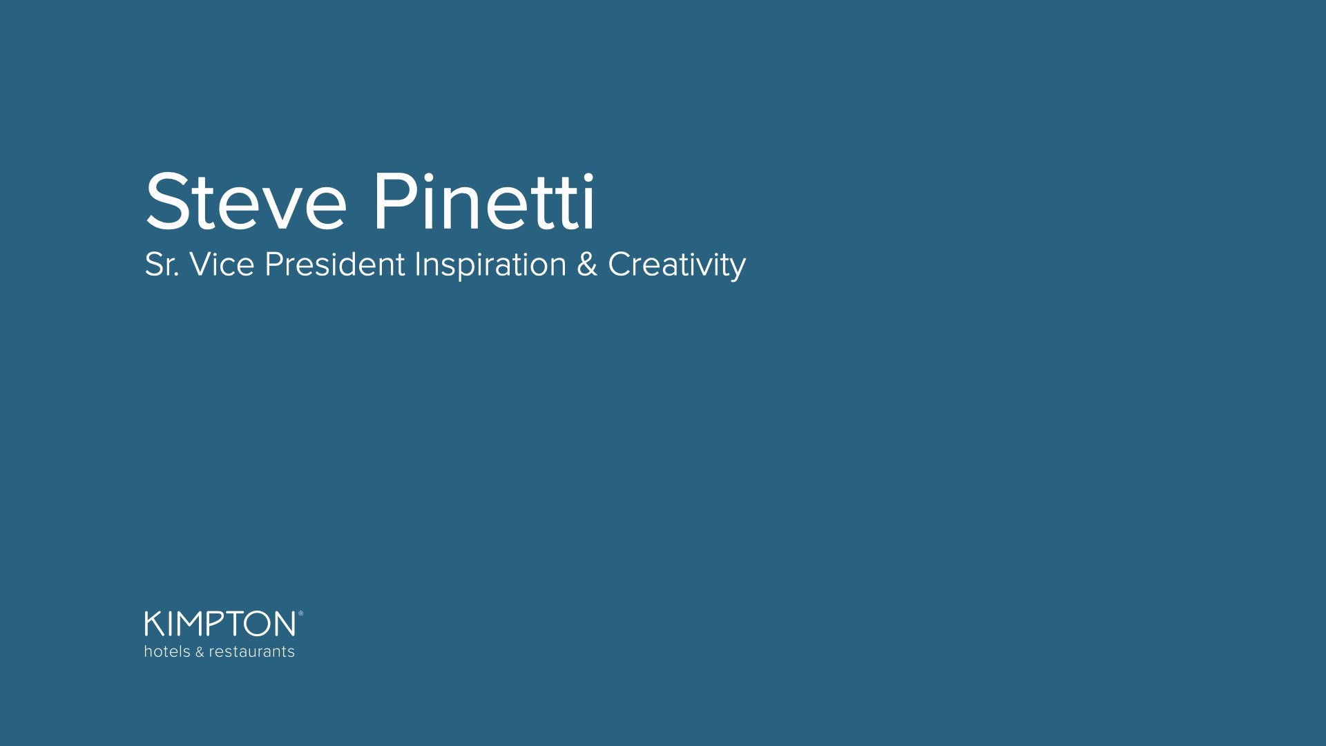 Steve Pinetti Intro Slide