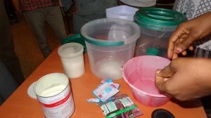 Ingredients for preparing therapeutic food at the Lawra Nutrition Center